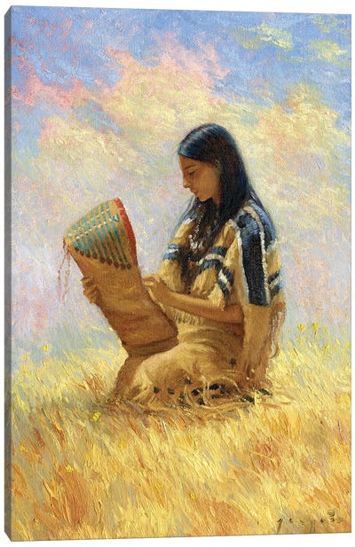 Motherhood Canvas Art Print - Art by Native American & Indigenous Artists