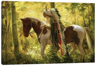 Warhorse Canvas Art Print - Indigenous & Native American Culture