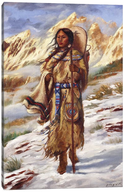 Sacajawea Canvas Art Print - Art by Native American & Indigenous Artists