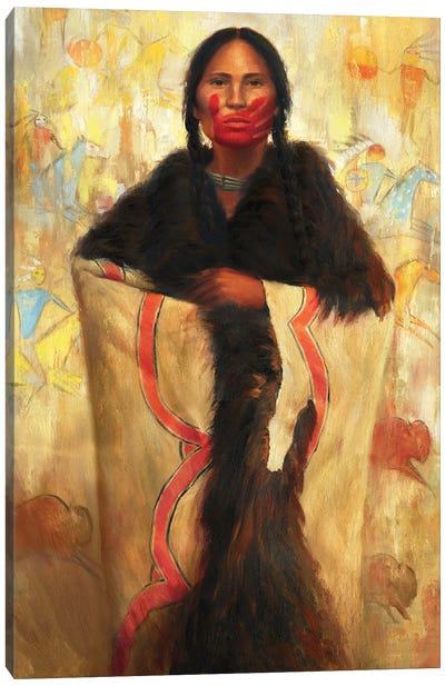She Speaks Canvas Art Print - Native American Décor