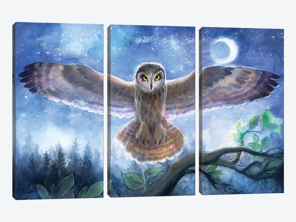 Spirit Owl by David Joaquin 3-piece Canvas Artwork