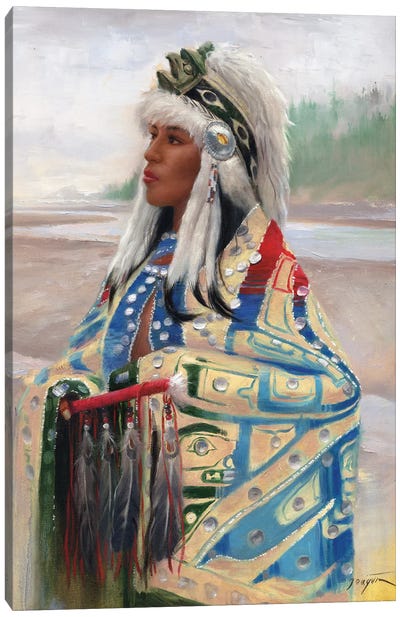 Raven Medicine Canvas Art Print - Native American Décor