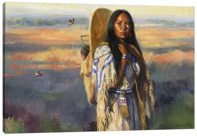 Bird Woman (Sacajawea) Canvas Art Print - Art by Native American & Indigenous Artists