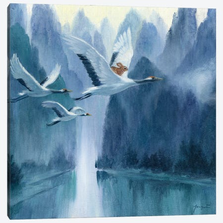 Isabella And The Cranes Canvas Print #DJQ7} by David Joaquin Art Print