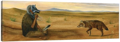 The Two Shaman Canvas Art Print - Coyote Art