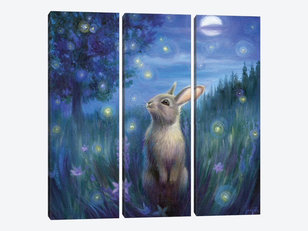 Isabella And The Fireflies by David Joaquin 3-piece Art Print