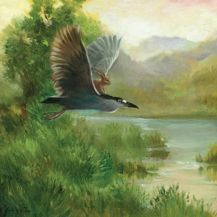 Isabella And The Heron by David Joaquin wall art