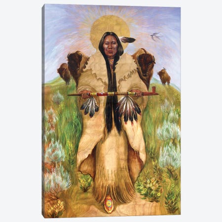 Sacred Homage To Vera  Drysdale Buffalo Woman Canvas Print #DJQ94} by David Joaquin Canvas Wall Art