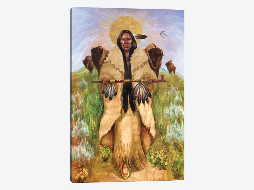 Sacred Homage To Vera  Drysdale Buffalo Woman by David Joaquin 1-piece Canvas Print