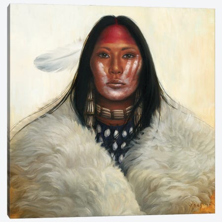 Woman Of The White Buffalo Canvas Print #DJQ95} by David Joaquin Canvas Art