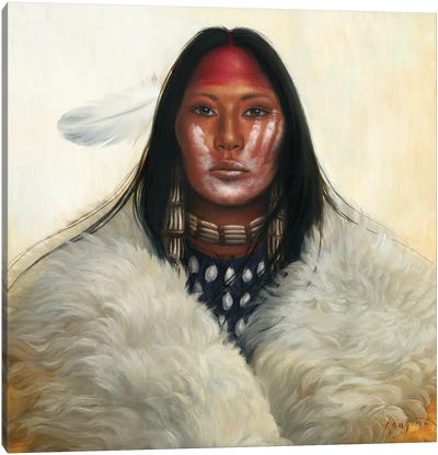 Woman Of The White Buffalo Canvas Art Print - David Joaquin