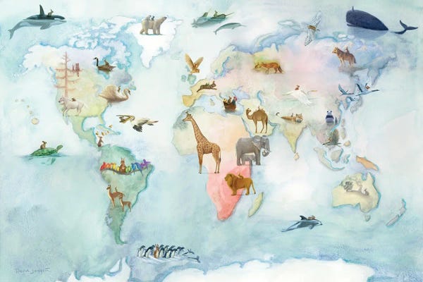 Kids Map Art: World Adventure Map by David Joaquin