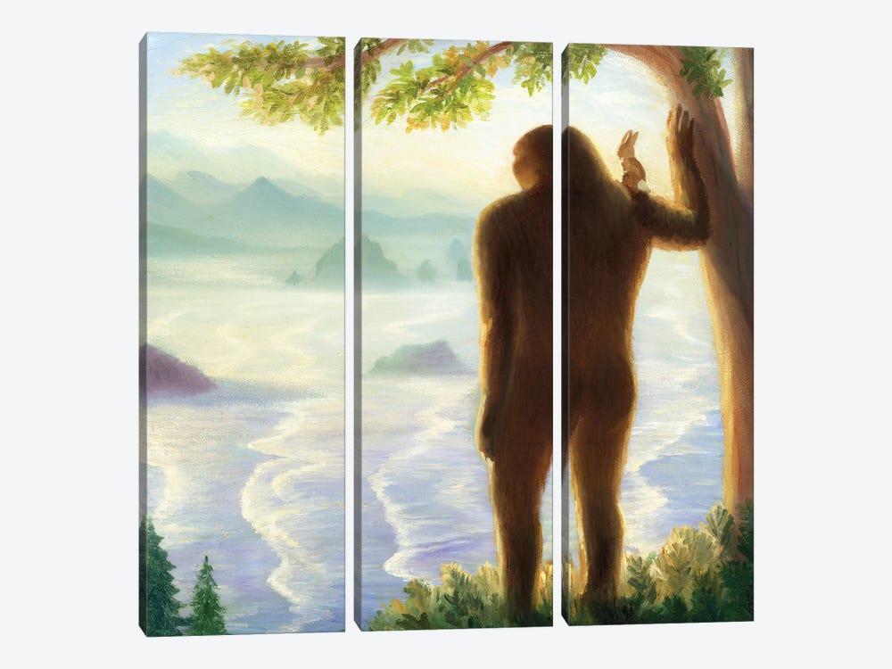 Isabella And Bigfoot by David Joaquin 3-piece Canvas Artwork