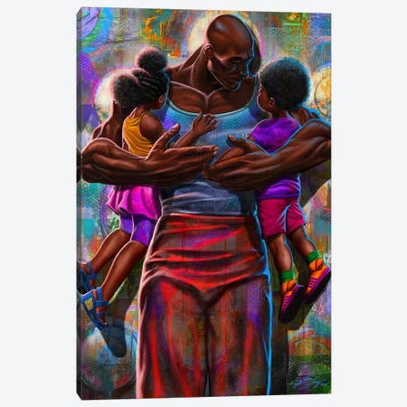 Father's Embrace Canvas Print #DJY10} by DionJa'y Canvas Art Print