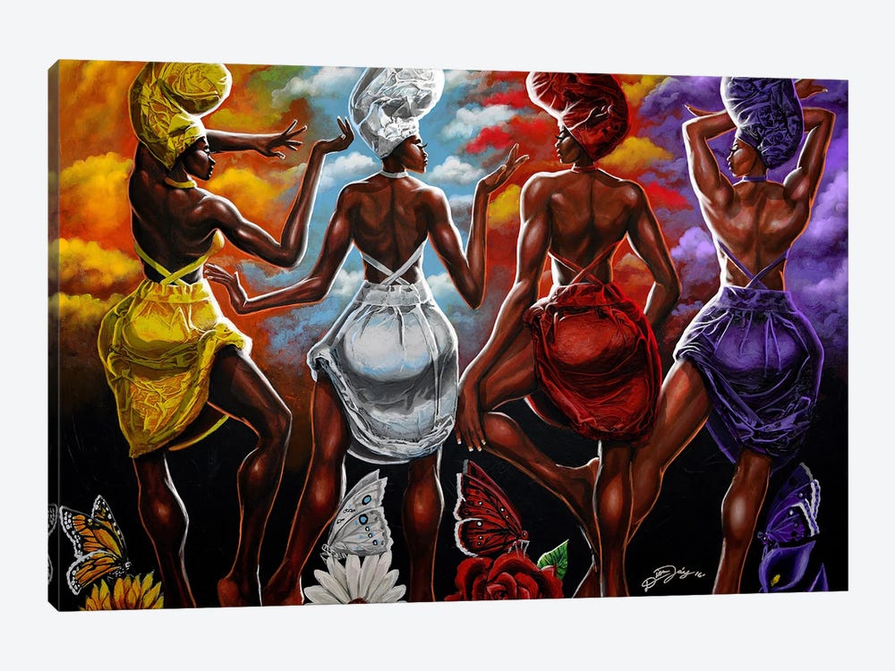 Flowers Of Ebony by DionJa'y 1-piece Canvas Art Print