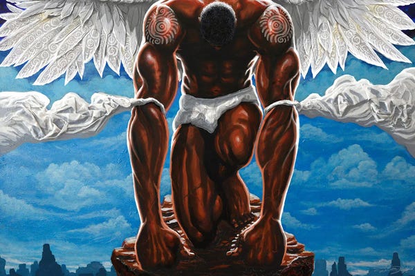 Contemporary Fine Art: Guardian Angel by DionJa'y