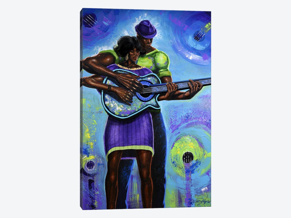 Guitar-Playing The Same Tune by DionJa'y 1-piece Canvas Artwork