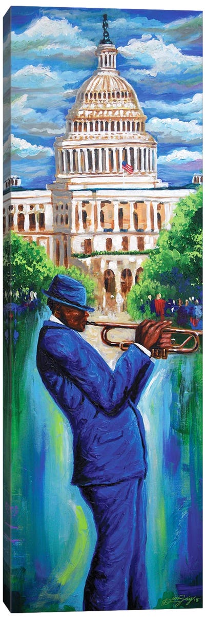 Jazzin Capitol Canvas Art Print - Trumpet Art