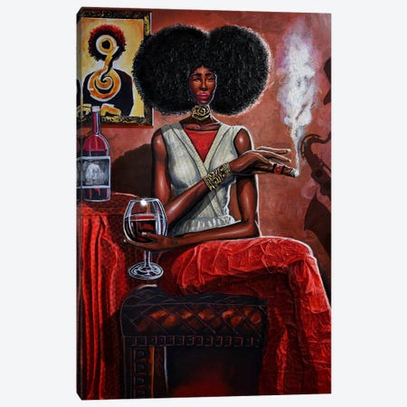Lady In Red Canvas Print #DJY21} by DionJa'y Canvas Art