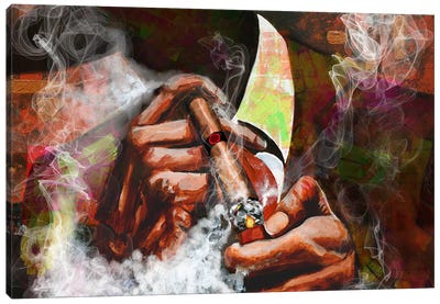 Light Em Up Canvas Art Print - Smoking Art