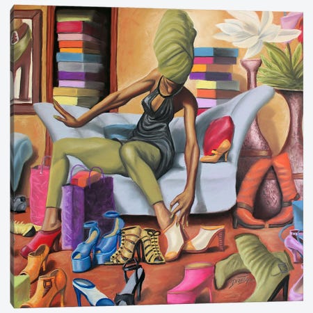 Shoe Addict Canvas Print #DJY31} by DionJa'y Art Print