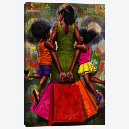 Strength Of A Mother Canvas Print #DJY35} by DionJa'y Canvas Art