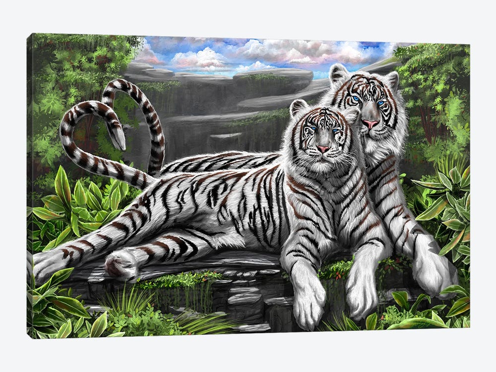 Tiger Paradise by DionJa'y 1-piece Canvas Art Print