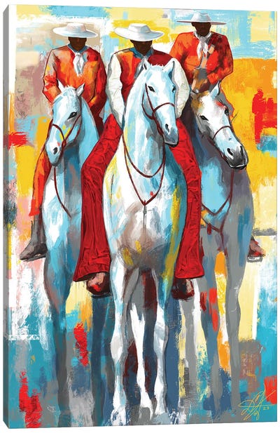 The Three Horseman Canvas Art Print - Cowboy & Cowgirl Art