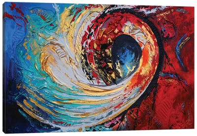 Serene Turbulence Canvas Art Print - Red Abstract Art