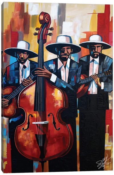 The Musicians Canvas Art Print - Cello Art
