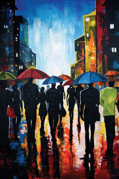 Umbrellas: Rainy Night In The City by DionJa'y