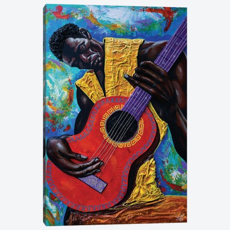 Guitar Rhythms Canvas Print #DJY53} by DionJa'y Art Print