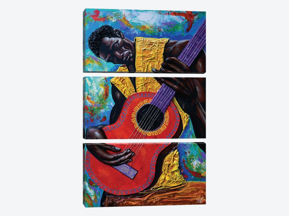Guitar Rhythms by DionJa'y 3-piece Canvas Print