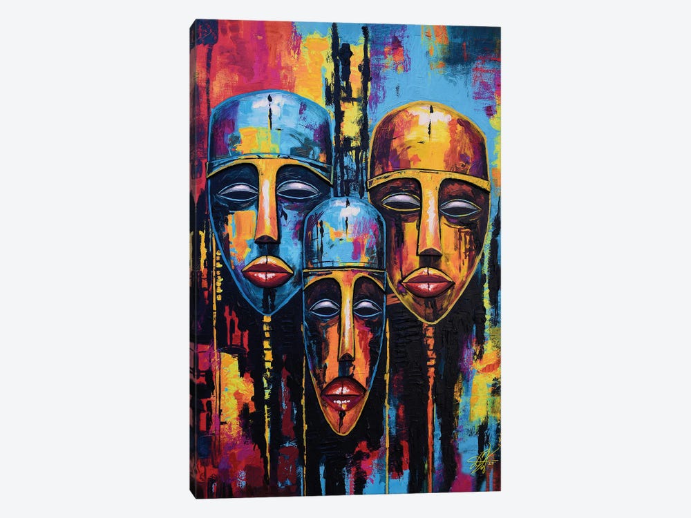 Trio Of Faces by DionJa'y 1-piece Canvas Artwork