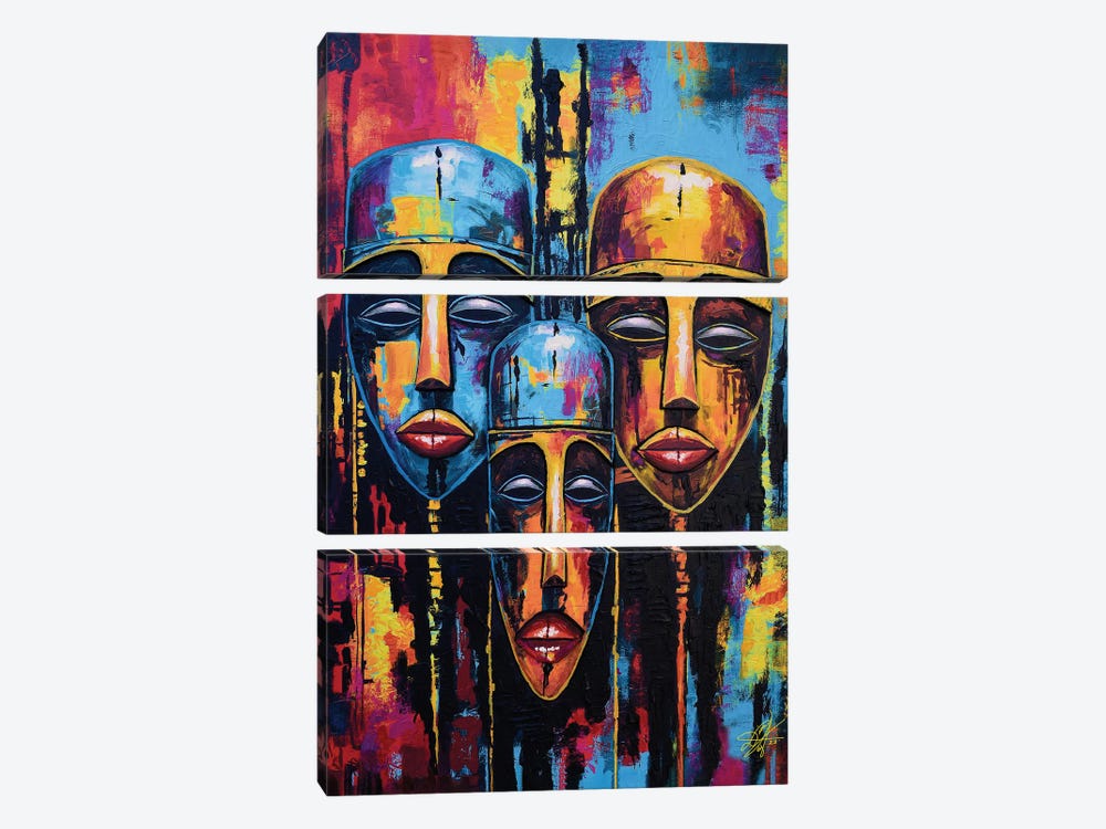 Trio Of Faces by DionJa'y 3-piece Canvas Art
