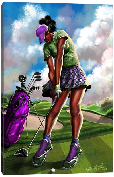 Beauty And The Tee Canvas Art Print - Golf Art