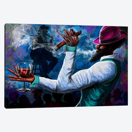 Cigars And Brandy Canvas Print #DJY9} by DionJa'y Canvas Wall Art