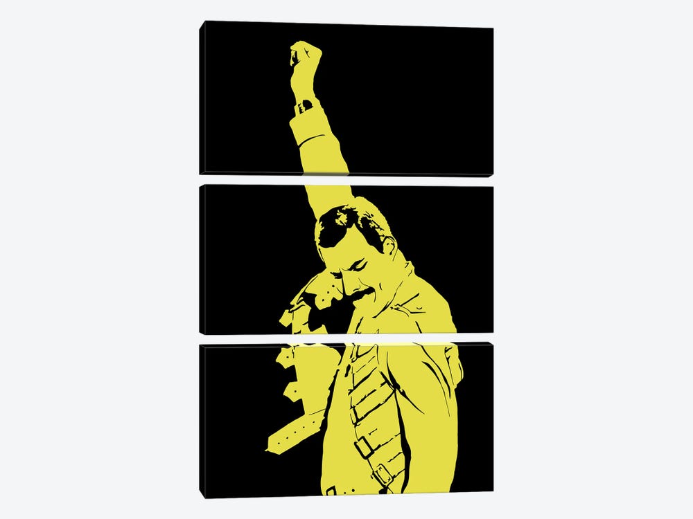 Freddie Mercury by Dropkick Art 3-piece Art Print