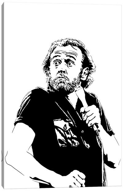 George Carlin Canvas Art Print - Black & White Graphics & Illustrations