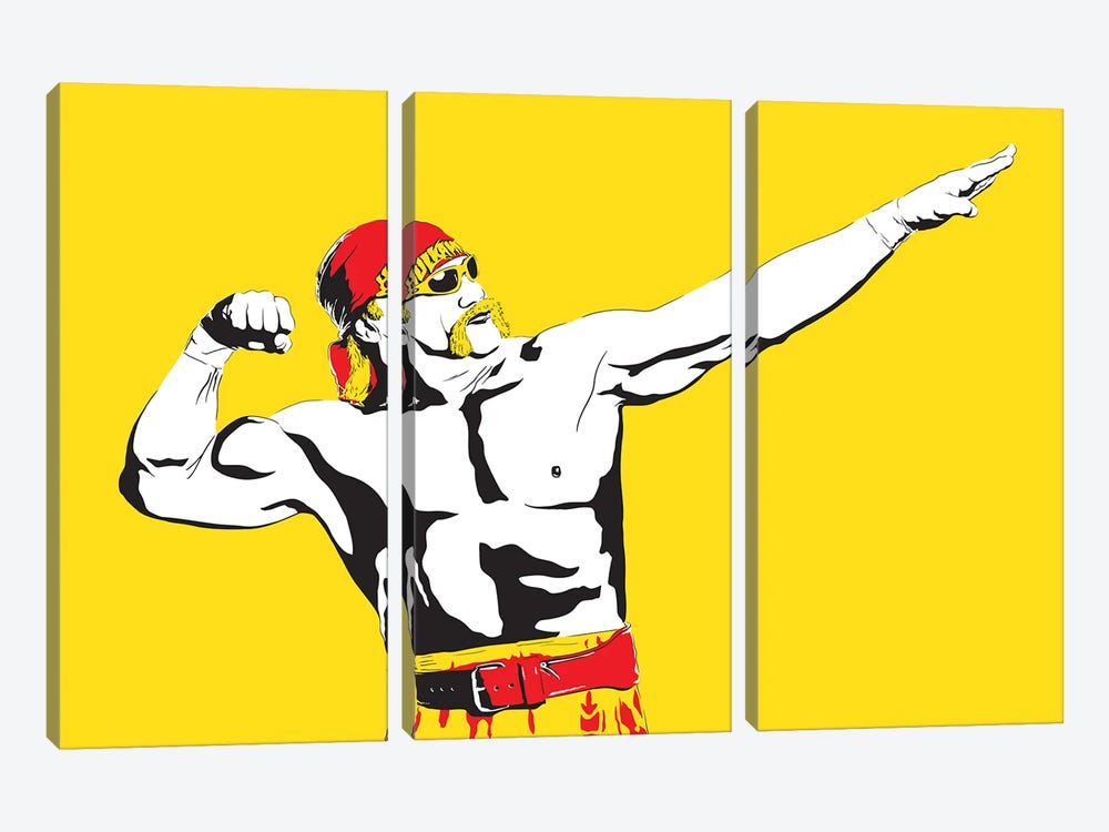 Hulk Hogan by Dropkick Art 3-piece Canvas Art Print