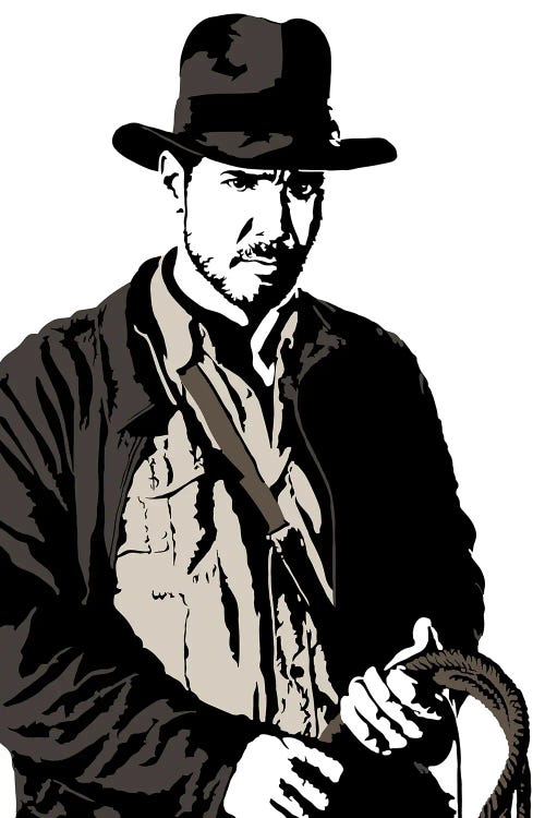 Indiana Jones - Harrison Ford by Dropkick Art wall art