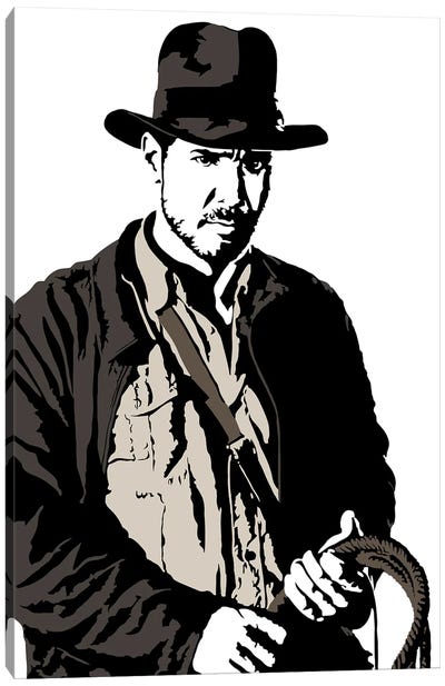 Indiana Jones - Harrison Ford Canvas Art Print - Dropkick Art