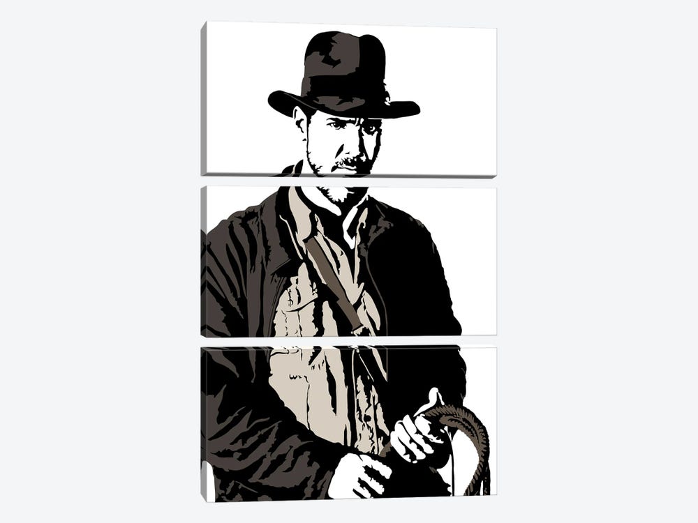 Indiana Jones - Harrison Ford by Dropkick Art 3-piece Canvas Wall Art