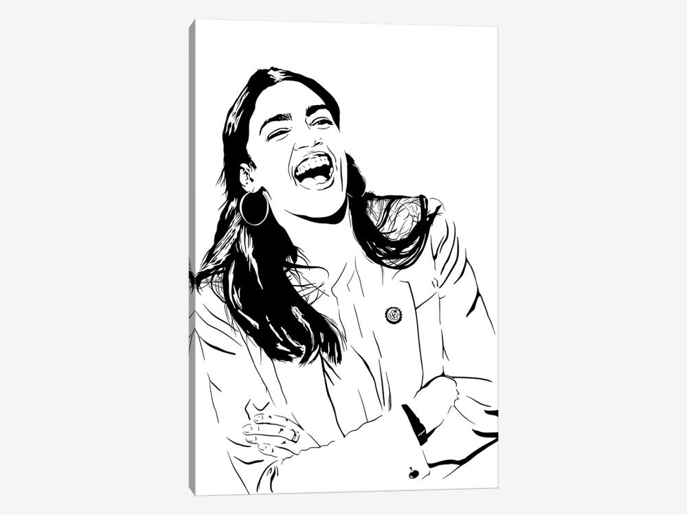 Alexandria Ocasio-Cortez - New York Congresswoman by Dropkick Art 1-piece Art Print