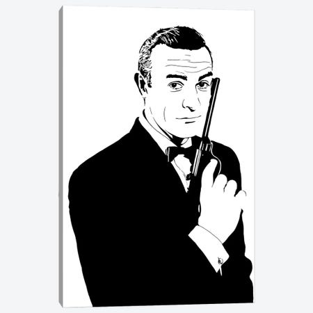 James Bond - Sean Connery Canvas Print #DKC30} by Dropkick Art Canvas Artwork