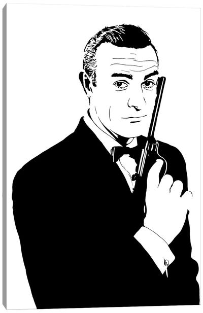 James Bond - Sean Connery Canvas Art Print - Dropkick Art