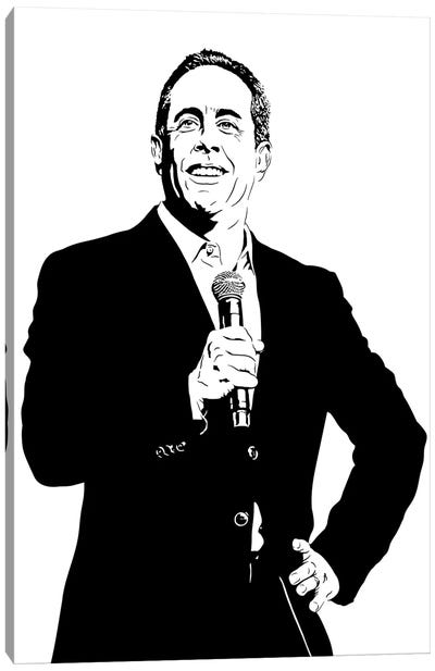 Jerry Seinfeld Canvas Art Print - Microphone Art
