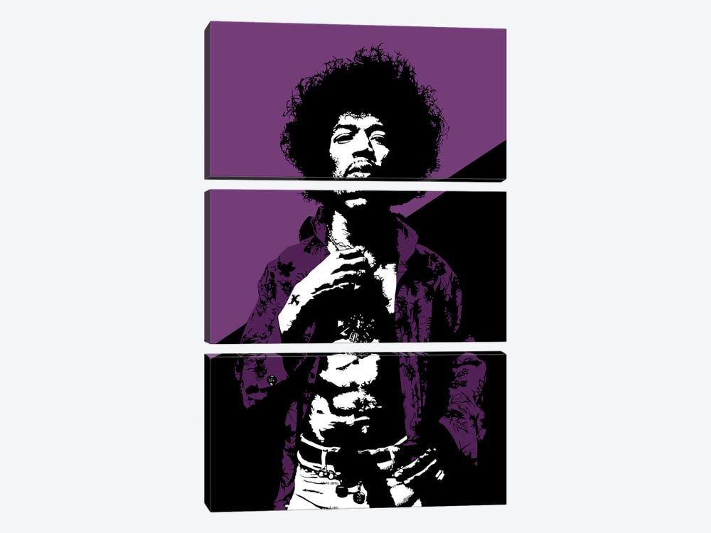 Jimi Hendrix by Dropkick Art 3-piece Canvas Print
