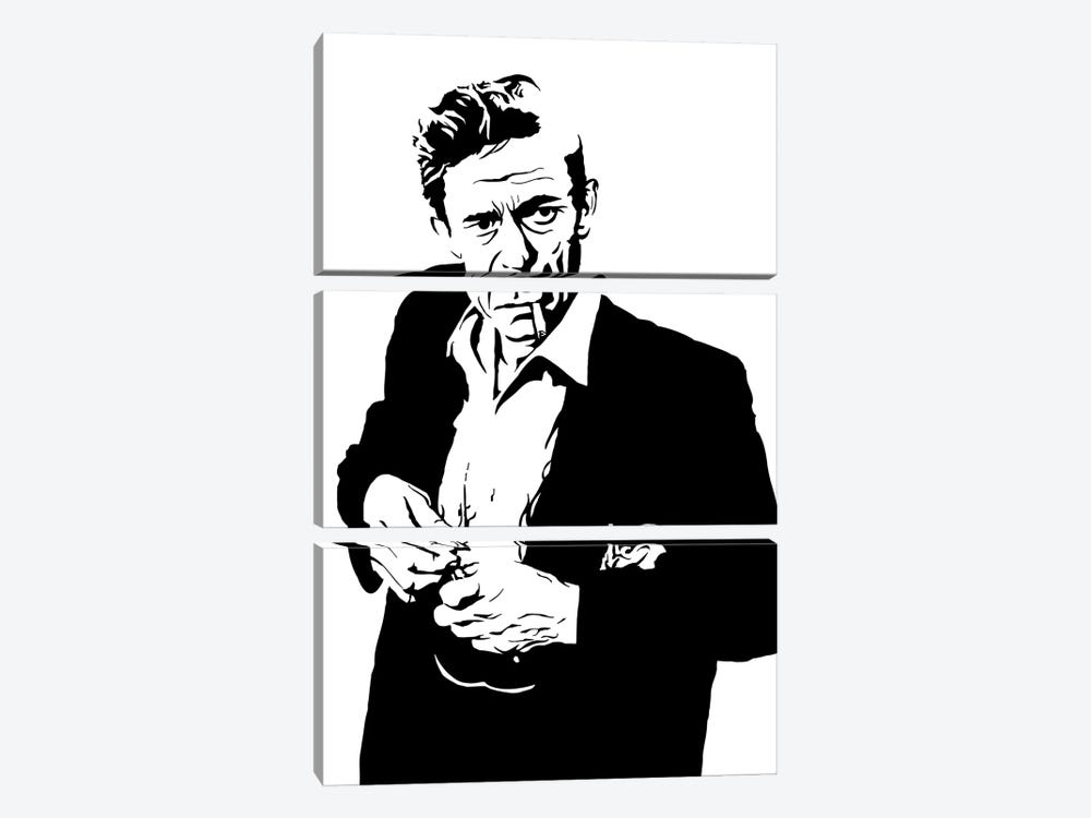 Johnny Cash by Dropkick Art 3-piece Canvas Art