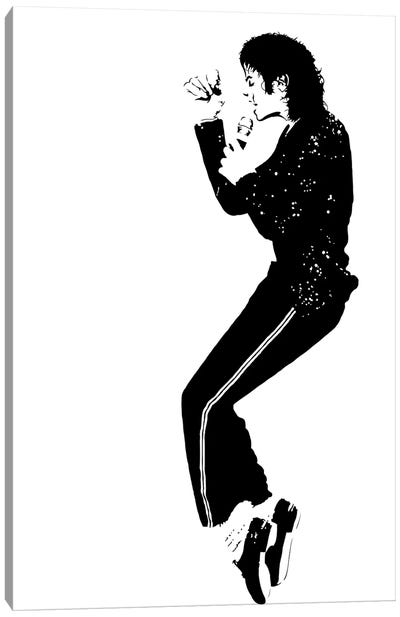 Michael Jackson Canvas Art Print - Black & White Pop Culture Art